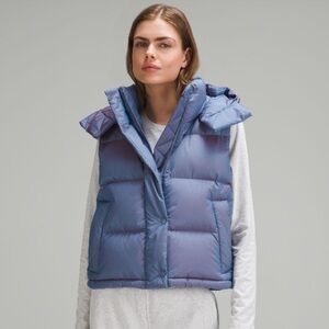 Lululemon Wunder Puff cropped vest iridescent indigo